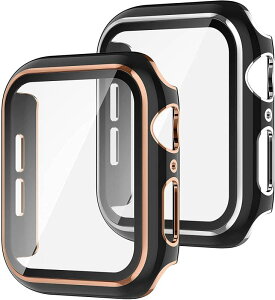 �y2������zApple Watch SE/6/5/4/3/2/1 44mm 40mm 42mm 38mm �Ή��P�[�X �K���X�t�B���� ��̌^ �ی�t�B�����t�� �A�b�v���E�H�b�`�J�o�[ Apple Watch �����^�t�B���� �t���S�ʕی�J�o�[ �ϏՌ� ��