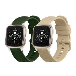 2x �����o���h Garmin Venu Sq 2 Music/Sq 2 / Vivoactive 6 / Vivoactive 5�Ή� �x���g - �V���R���o���h �\�t�g TPU �ϋv�� ���F/�O���[