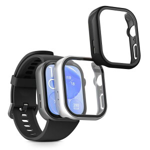 kwmobile 2x �P�[�X Huawei Watch Fit 3�Ή� �J�o�[ - �t���{�f�B �K���X �ϏՌ� �����^ ����/���F