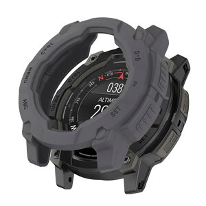 For GARMIN Instinct 3 45mm �P�[�X �V���R���� �J�o�[ YANMONGI �ی�P�[�X �ϏՌ� �S�ʕی� �Ռ��z�� �ȈՒ��E �y�� ���ϋv �ی�J�o�[ �K�[�~��(GARMIN) Instinct 3 Dual Power 45mm