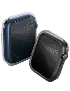 UNIQ Apple Watch �P�[�X �A�b�v���E�H�b�`�p �ی�P�[�X �Ռ� �z�� �ϏՌ� �X���� Series9/8/7 �Ή� DUAL PACK GLASE