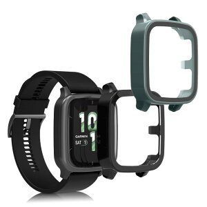 kwmobile 2x �P�[�X Garmin Venu Sq 2 Music/Sq 2�Ή� �J�o�[ - �t���{�f�B �K���X �ϏՌ� �����^ ����