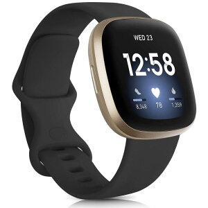 [Vanua] for Fitbit Versa3 �o���h/Fitbit Sense �o���h �����x���g �\�t�g�V���R���o���h �X�|�[�c�o���h Fitbit Versa3 �����X�g���b�v (Small, �u���b�N)
