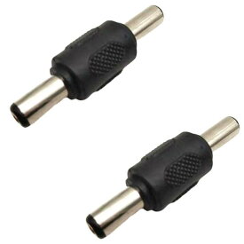 DCプラグコネクター DC電源アダプターコネクター 電源コネクター DC延長コネクター ø 5.5*2.1 mm オス/オス 黒 2個