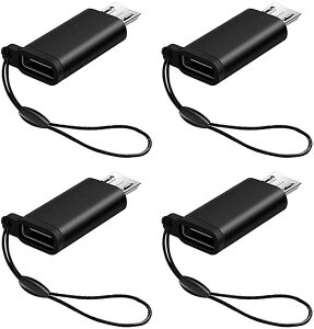 Type-C to Micro USB �ϊ��A�_�v�^�[ �}���[�d �f�[�^�]�� �R�l�N�^ LEIZHAN Xperia/Galaxy S7 Edge/Nexus/ P10 Lite���Ή� �����h�~��t�� (4�Z�b�g ��)