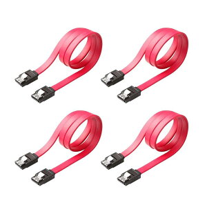 SATA 3�P�[�u�� �V���A���P�[�u�� 4�{�Z�b�g (�X�g���[�g�^) �V���A��ATA3�P�[�u�� ���������h�~ �n�[�h�f�B�X�N/���w�h���C�u �œK ���b�`�t 50cm ���� 6Gbps�Ή� HDD SSD S-ATA III �f�[�^ �R�[�h