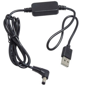 KAUMO USB → DC12V 昇圧 12W対応 (DCプラグ L字型 φ5.5/2.1mm センタープラス) 変換ケーブル 1m
