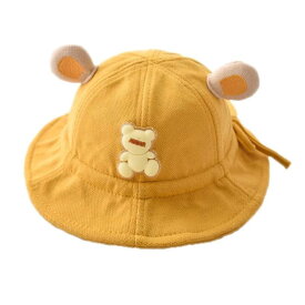 [Umeloeo] ベビーハット 赤ちゃん 帽子 耳付き くま かわいい バケットハット サンハット 幼児用 肌優しい 柔らかい 保温 防寒対策 男の子 女の子 サイズ調整付 出産祝い 出産準備 誕生日プレ