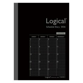 ナカバヤシ 手帳 2026 ロジカルダイアリー 月間ノートタイプ B6 ブラック NS-B602-26BD