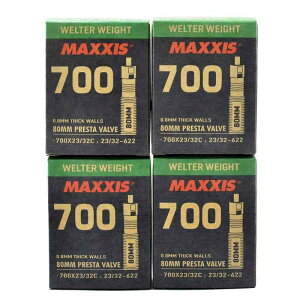 Maxxis Welter Weight 700x23-32C 80mm Bike Inner Tube Presta FV, 4 Pack, STB2214-4