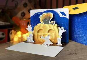 NAT �n���E�B�� ���b�Z�[�W�J�[�h�����_�[ ���L(����˂�) �W�����v �A�E�g Pumpkin �J�[�r���O �|�b�v�A�b�v �J�[�h Trick Or Treat �S�[�X�g �q���p �O���[�e�B���O�J�[�h