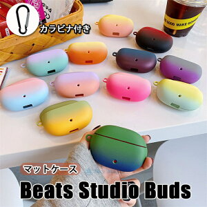 Beats Studio Buds ケース ビーツ スタジオ バズ ケース マット ワイヤレスイヤホン イヤホンケース 最新 Beats Studio Buds カバー カラビナ付き Beats Studio Buds 対応 保護ケース 耐衝撃 シンプル おしゃ
