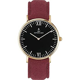 【中古】【輸入品・未使用】Kapten &amp; Sonキャンパスボルドーキャンバス腕時計???ブラック