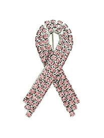 【中古】【輸入品・未使用】Pinmart 's Breast Cancerピンクラインストーンクリスタル意識リボンピンブローチ 25 ピンク