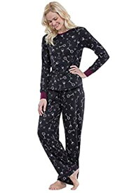 【中古】【輸入品・未使用】PajamaGram レディース パジャマセット 快適 ウルトラソフト レディース パジャマ%カンマ% ブラック%カンマ% Large