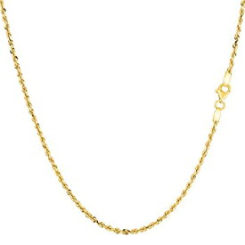 【中古】【輸入品・未使用】14k Yellow Gold Solid Diamond Cut Royal Rope Chain Necklace%カンマ% 1.25mm%カンマ% 16%ダブルクォーテ%