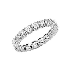 【中古】【輸入品・未使用】10?Kホワイトゴールド4.5カラットキュービックジルコニア結婚Eternity Band