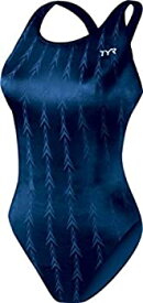【中古】【輸入品・未使用】(22 -Inch%カンマ% Navy) - TYR Women's Fusion 2 Aeroback Swim Suit