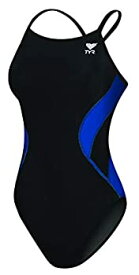 【中古】【輸入品・未使用】(26%カンマ% Black/Blue) - TYR Adult Alliance Diamond Back Splice Swimsuit