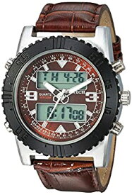 【中古】【輸入品・未使用】Timetechメンズ2812sbrアナログデジタルブラウンレザータキメーター腕時計