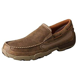 【中古】【輸入品・未使用】(8.5 E US%カンマ% Bomber Leather) - Twisted X Men's Driving Slip-On Moccasin Shoes Moc Toe