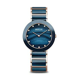 【中古】【輸入品・未使用】Bering 11435-767 Women's Ceramic Quartz Blue MOP Dial Crystal Watch