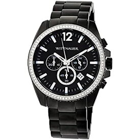 【中古】【輸入品・未使用】ウィットナーwn3028クロノグラフブラックイオンクリスタルPave Bezelステンレススチールブラックダイヤルメンズ腕時計