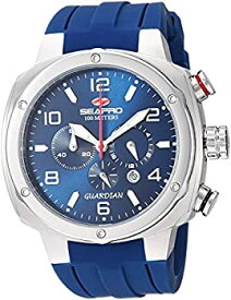 【中古】【輸入品・未使用】Seapro Men's Guardian 44mm Blue Silicone Band Steel Case Quartz Analog Watch SP3343