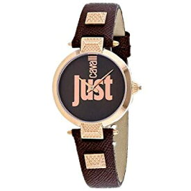 【中古】【輸入品・未使用】Just Cavalli Women's Just Mio Brown Leather Band Case Quartz Analogue-Digital Watch JC1L076L0045