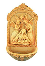 【中古】【輸入品・未使用】Angels at The Manger キリストの降誕 樹脂 聖水フォント 7 1/2インチ