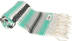 【中古】【輸入品・未使用】(Mint Green) - Bersuse 100% Cotton - San Jose Turkish Towel - Bath Beach Fouta Peshtemal - Mexican Blanket - Handloom Pestemal - 90x180