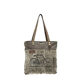 【中古】【輸入品・未使用】Myra Bags Green Bicycle Upcycled Canvas Tote Bag S-0938