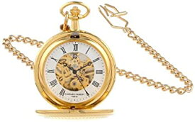【中古】【輸入品・未使用】Charles-Hubert- Paris Brass Gold-Plated Mechanical Double Cover Pocket Watch #3556