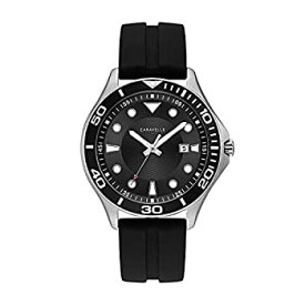 【中古】【輸入品・未使用】Caravelle Men's Quartz Stainless Steel and Silicone Dress Watch%カンマ% Color:Black (Model: 43B154)