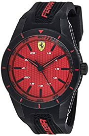 【中古】【輸入品・未使用】Ferrari Men's 44mm Black Plastic Band & Case Mineral Glass Quartz Watch 0830248