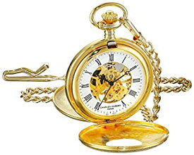 【中古】【輸入品・未使用】Charles-Hubert- Paris Brass Gold-Plated Mechanical Double Cover Pocket Watch #3536