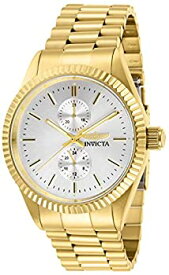 【中古】【輸入品・未使用】Invicta Men's Specialty Gold-Tone Steel Bracelet & Case Quartz Silver-Tone Dial Analog Watch 29428