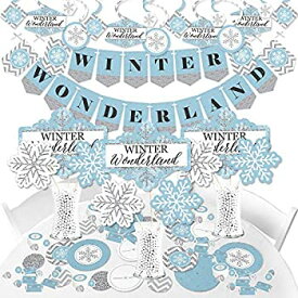 【中古】【輸入品・未使用】Big Dot of Happiness Winter Wonderland - スノーフレークホリデーパーティーやウィンターウェディング用品 - バナーデコレーションキット - フ
