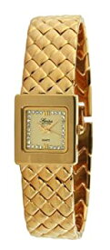 【中古】【輸入品・未使用】Swiss EditionレディースLuxuryすべて23?Kゴールドメッキ小さい正方形織りブレスレットクリスタルダイヤル腕時計se3817 Gold