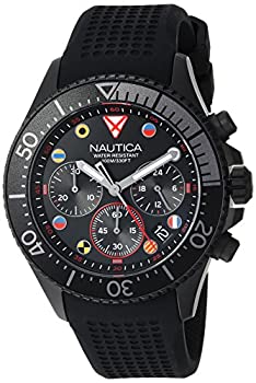 Nautica Men's 'Westport Collection' Quartz Stainless Steel and Silicone Casual Watch%ｶﾝﾏ% Color:Black (Model: NAPWPC003)