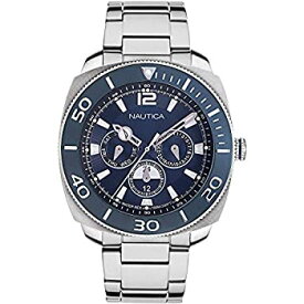 【中古】【輸入品・未使用】Nautica メンズ Bal Harbour 42mm スチールブレスレット&ケース クォーツ ブルーダイヤル アナログウォッチ NAPBHS905