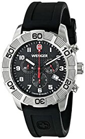 【中古】【輸入品・未使用】Wenger Men's 45mm Chronograph Black Silicone Mineral Glass Watch 01.0853.101