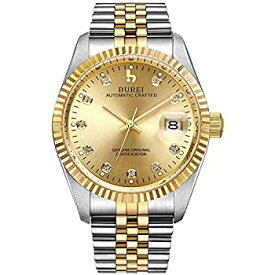 【中古】【輸入品・未使用】BUREI メンズ 自動腕時計 サファイアレンズ 日付表示 ツートーン ステンレススチールバンド ゴールド