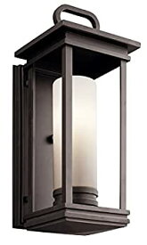 【中古】【輸入品・未使用】Kichler Lighting 49475RZ South Hope 1-Light 18-Inch Outdoor Wall Lantern%カンマ% Rubbed Bronze Finish with Satin Etched Cased Opal Glass b