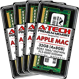 【中古】【輸入品・未使用】A-Tech 32GB (4 x 8GB) PC3-8500 DDR3 1066/1067 MHz RAM iMac用 2009年後期 27インチ (クアッドコア i5/i7) 204ピン SODIMM 最大メモリアップグ