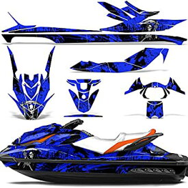 【中古】【輸入品・未使用】卸売デカール ジェットスキー グラフィックキット ステッカー デカール Sea-Doo GTI SE130 2011-2014対応 - Reaper V2 ブルー