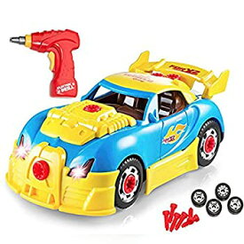 【中古】【輸入品・未使用】Take Apart Racing Car Toys - Build Your Own Toy Car with 30 Piece Constructions Set - Toy Car Comes With Engine Sounds & Lights & Drill