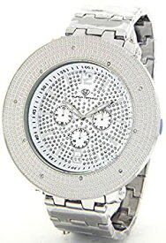 【中古】【輸入品・未使用】Super Techno Diamond Watch Mens Genuine Diamond WatchオーバーサイズシルバーCaseメタルバンドW / 2?Interchangeable Bands