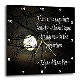 【中古】【輸入品・未使用】3dRose Edgar Allan Poe No Exquisite is A Moon with A Quote 壁掛け時計 15インチ x 15インチ