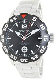 【中古】【輸入品・未使用】Nauticaスチールブレスレットブラックダイヤルメンズ腕時計# n18622g